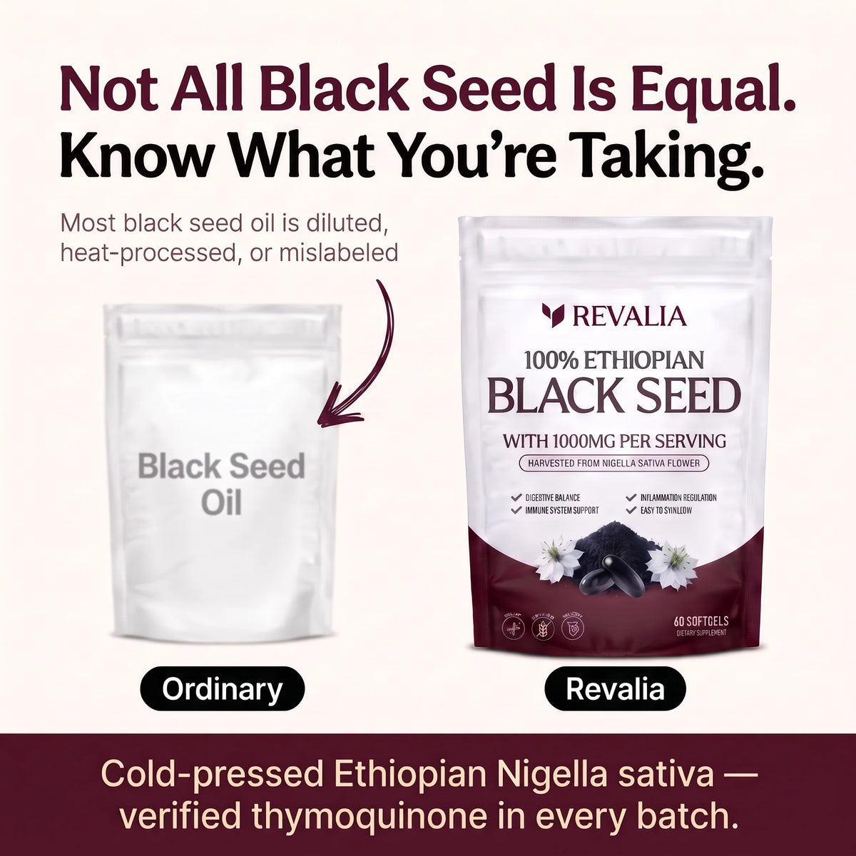 Revalia Ethiopian Black Seed Oil Softgels